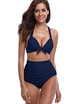 UMIPUBO, Conjuntos de Bikinis para Mujer, Trajes de baño divididos de Cintura Alta, Traje de baño Halter, Ropa de Playa de Dos Piezas, Adecuado para V