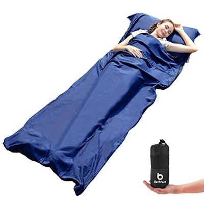 BACKTURE Saco de Dormir, Saco de Dormir Profesional con Bolsa de Compresión de Malla, Multifuncional Microfibra Aire acondicionado edredón y sábanas, 