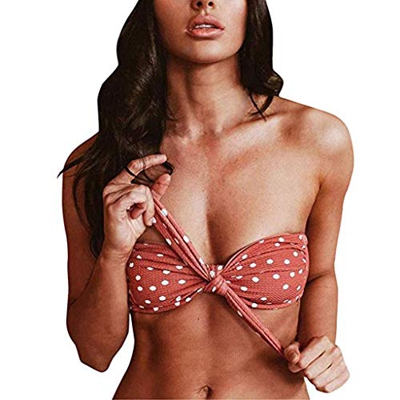 CheChury Bikini Mujer 2021 Dos Piezas Ropa con con Estampado de Lunares Traje de baño Conjunto de Bikini Push-Up Verano Acolchado Bra