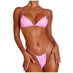 riou Bikinis Mujer 2021 Push up Sexy Brasileños Bañador Tres Puntos con Estampado Conjunto de Traje de BañO con Relleno Sujetador Tops y Braguitas Rop características