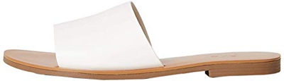 Marca Amazon - FIND Flat Simple Mule Sandalias Abiertas, Blanco (White), 41 EU