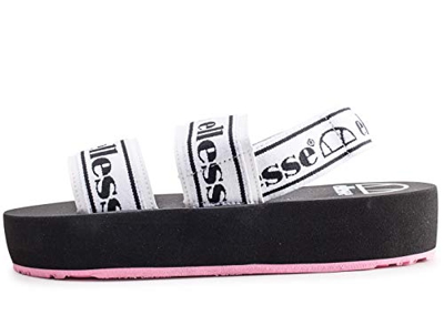 ellesse Giglio, Sandalias de Punta Descubierta para Mujer, Multicolor (White/Black Wht/B), 37 EU