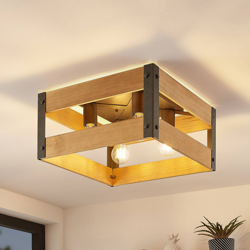 Lindby Gudula plafón de madera y hierro en oferta