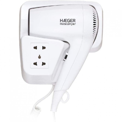 Haeger Hotel Dryer Secador de Pelo con Soporte Pared 1200W