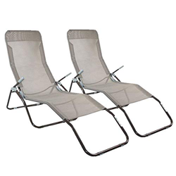 Garden House Garage 91 Pack 2 Tumbonas Ajustables 2 Posiciones Textil Marrón GH91 características