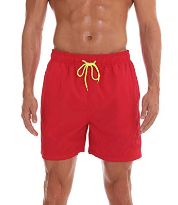 FGFD Bañador Hombre Pantalones Corto Deporte Bermudas Secado Rápido Trajes de Baño Hombre Bóxers Playa Shorts (S, Rojo)