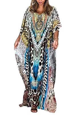 YouKD Estampado Floral Kaftan Boho Traje De BañO De Bikini De Playa Homewear De Talla Grande para Mujer