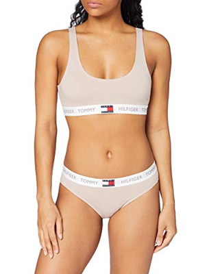Tommy Hilfiger Bralette Bikini Set, 0S3 Lencera, Sublunar/Sublunar, L para Mujer