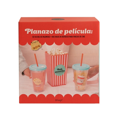 Mr.Wonderful - Set De Bol De Palomitas + Vasos Mr. Wonderful: Peli, Mantita Y Tú Y Yo Bien Cerquita
