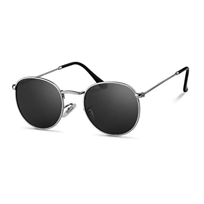 ADEWU Gafas de sol redondas retro polarizadas Lente círculo para hombres Mujeres