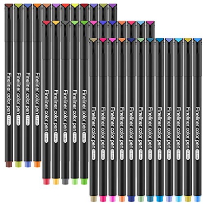 GOLDGE 36pz Rotuladores de Punta Fina para Planificador de Diario, Marcadores de punta Fina para Taking Adult Coloring Books Pintura Dibujo 0.4 mm Plu