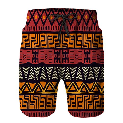 Pantalones Cortos De Playa para Hombres,Motivos étnicos y Tribales,Pantalones De Chándal De Secado Rápido, Bañador De Verano para Ejercicios Al Aire L