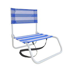 LOLAhome Silla de Playa Baja Plegable Azul y Blanca de textileno de 53x44x44 cm en oferta
