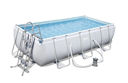 Bestway Cable de Acero Rectangular Piscina Conjunto, 6478 litros, Gris, 404 x 201 x 100 cm en oferta