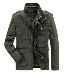 MERCIY Chaqueta Primavera otoño e Invierno Algodon Militar Chaqueta para Hombre Verde Ejercito Verde XXL precio