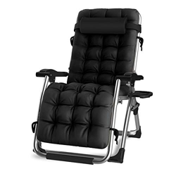 DQCHAIR Jardín reclinado de Gran tamaño for Personas de Servicio Pesado, sillas de terraza for Patio Silla reclinable con tumbonas y tumbonas portátil características