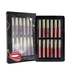 ARTIFUN Juego de Brillo de Labios Mate de 12 Colores,Lápiz Labial con Caja de Regalo,Máscara Antiadherente,Brillo de Labios Clásico Sedoso Suave de Te características