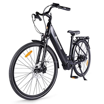 Accolmile Bicicleta Eléctrica 28” 700C, Ebike de Ciudad con 36V 250W Motor de Media Torsión BAFANG M200, City Bicicleta de Paseo Pedelec, Adultos Unis