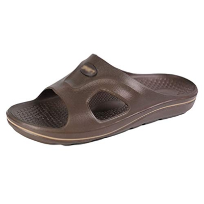 Baijiaye Sandalias para Hombre para Zapatillas Antideslizante Playa para Caminar Verano Enfermería Zapatos Respirable Sandalias marrón 43 EU