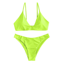 ZAFUL Conjunto de bikini de dos piezas para mujer con sujetador de corte alto y acolchado características