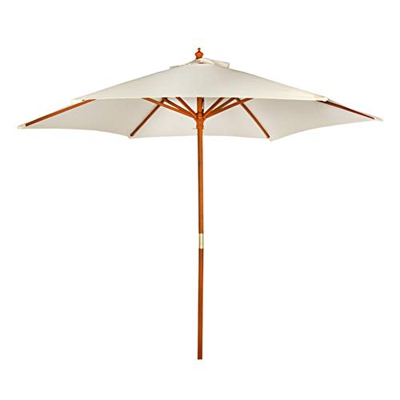 Aktive - Parasol hexagonal Garden diámetro 270 cm - Mástil de madera 38 mm - Color vainilla (ColorBaby 53860)