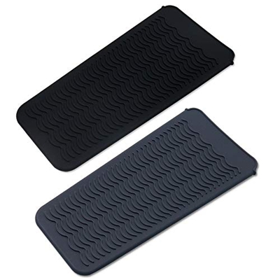 Paquete de 2 bolsas de silicona resistente al calor, alfombrilla de calor portátil, cubierta de almohadilla de rizador, plancha de pelo, bolsa de viaj