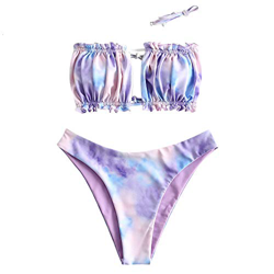 ZAFUL Tie Dye - Bikini de corte alto para mujer Multi-c L en oferta
