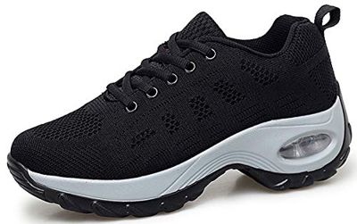 2020 Zapatos cuña Mujer Zapatillas de Deportivas Plataforma Mocasines Primavera Verano Planas Ligero Tacon Sneakers Cómodos Zapatos para Mujer Negro G