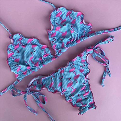 Cvthfyk Floral Bikinis de impresión de 2019 Nuevas Mujeres del Traje de baño Atractivo set3 Bikini brasileño del Traje de baño de Playa (Color : 17, S