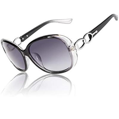 CGID Gafas de Sol Mujer Polarizadas Grande Diseñador de Gran Tamaño Gafas de Sol Polarizadas Mujer Protección UV400 Gafas con Diamantes de Imitación M