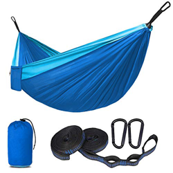 SUNNY GUARD Hamaca Doble y Individual Ultraligera Estilo paracaídas de Nylon Hamacas para Acampada,Senderismo, Playa,Jardinería y Viaje,300 X 200cm Az precio