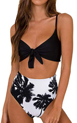 Conjunto de Bikini de Cintura Alta para Mujer Traje de Baño de Dos Piezas Traje de Baño de Nudo de Corbata de Guinga características