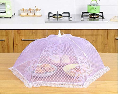 Mosquitera plegable de malla, protección de alimentos, tienda de campaña, para picnics al aire libre y casa, color morado