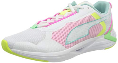 PUMA Minima Wn's, Zapatillas para Correr de Carretera Mujer, Blanco White/Aruba Blue/Elektro Green, 40 EU