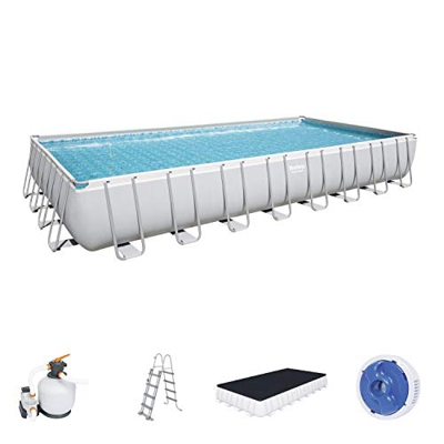 Bestway Power Steel Framepool Juego Completo de Piscina Gris, 956 x 488 x 132 cm