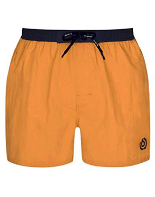 Bugatti® - Moderno bañador para hombre en rojo, turquesa, azul marino y verde con atractivo color de contraste en la cintura. Orange (Peach) XL