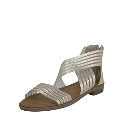 Fitters Footwear That Fits Damas Sandalia Christina sintético Cómoda Banda elástica Ajuste (45 EU, Dorado)