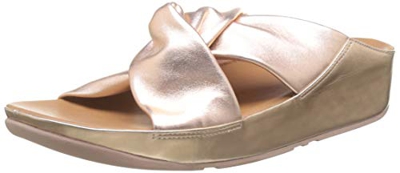 FitFlop Twiss Slide Sandalias de Punta Descubierta Mujer, Rosa (Rose Gold 323), 41 EU (7 UK)