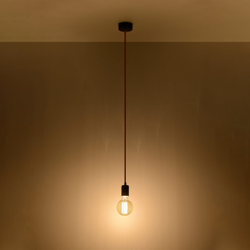 Lámpara colgante Simple, negro, cable rojo características