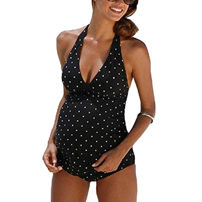 Inlefen Traje de baño de Mujeres Embarazadas Bikini Estampado Mujeres Cómodo Traje de baño Top + Pantalones Cortos M