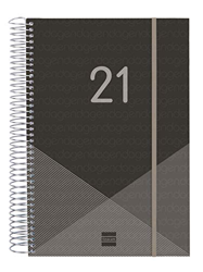 Finocam - Agenda 2021 1 Día página Espiral Year Negro Español, Sobremesa - E11-165x242 mm en oferta