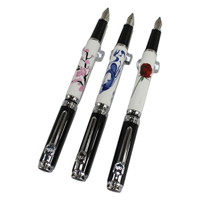 3 pz En conjunto Gullor 8802 Pluma de color 3 con la bolsa original de la pluma y de 5 colores cartucho de tinta