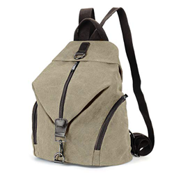 JOSEKO - Mochila de lona para mujer, gran capacidad, estilo vintage, para viajes, para el colegio, para exteriores Beige beige small en oferta