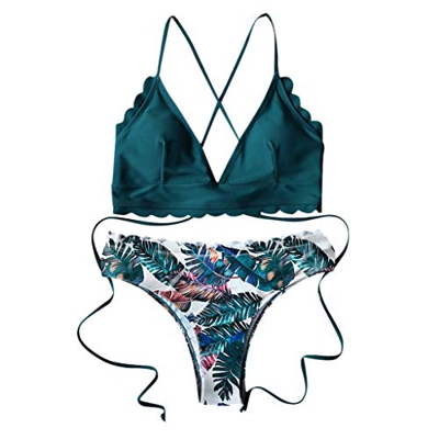 Bikinis Mujer 2020 Push Up Halter Bikini Traje de baño Acolchado Bra Tops y Braguitas Traje de Baño de Dos Piezas Talla Grande Bañador Opa de Playa vi