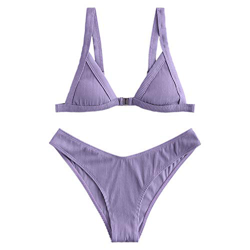 ZAFUL Bikini para mujer con cierre frontal triangular, traje de baño morado S características