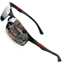 PUKCLAR - Gafas de sol deportivas polarizadas para hombres y mujeres, gafas de sol para conductores, Al-Mg, metal rectangular, montura Cat 3 CE precio