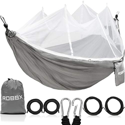 Hamaca para exterior ROBBX® – Premium Outdoor hamaca con mosquitera – Ultra estable Hammock Tent con 3 costuras – Hamaca 2 personas & hasta 300 kg – C