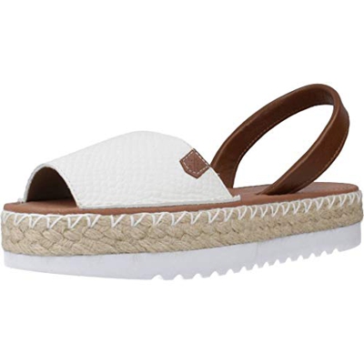 POPA SAONA Bicolor Blanco 31604 018 Menorquinas con Plataforma para Mujer, 37