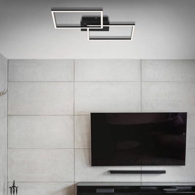 Plafón LED Frame CCT, negro, 50x39cm