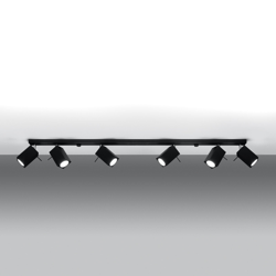 Foco de techo Square, negro 6 luces lineal precio